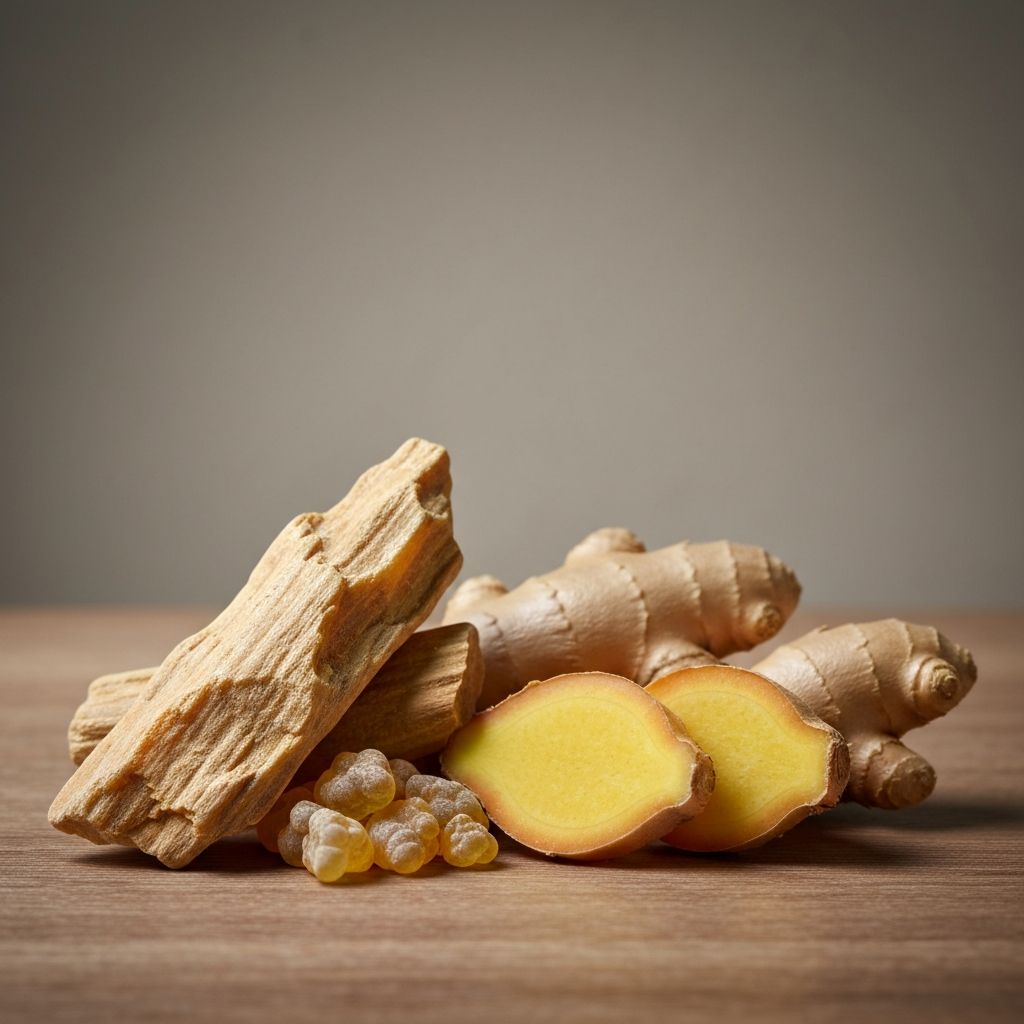 Boswellia resin and fresh ginger root